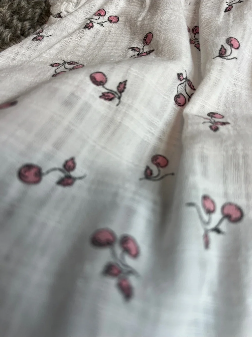 Bonpoint Baby Girls' White Cherry Print Cotton Romper